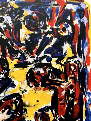 Theo Wolvecamp - kleurenzeefdruk - zonder titel - 1990 (Prachtige kleuren) kopen? Bied vanaf 245!