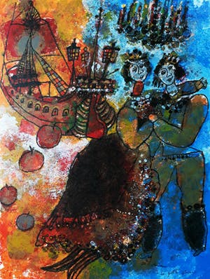 Theo Tobiasse - La petite sirène, litho op dik japans papier kopen? Bied vanaf 195!