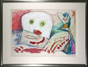 Lucebert - Olieverf, gouache, krijt en collage op papier, Compositie - Ingelijst (Groot) kopen? Bied vanaf 1!