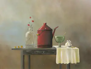 Henk Poeder - Olieverf op paneel, Stilleven - Ingelijst kopen? Bied vanaf 70!