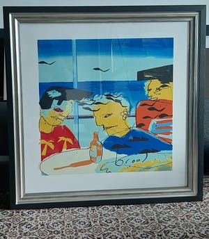 Herman Brood - Cruise. Mét certificaat Brood Erven. Zeer mooie kleuren. Nieuwe lijst kopen? Bied vanaf 375!