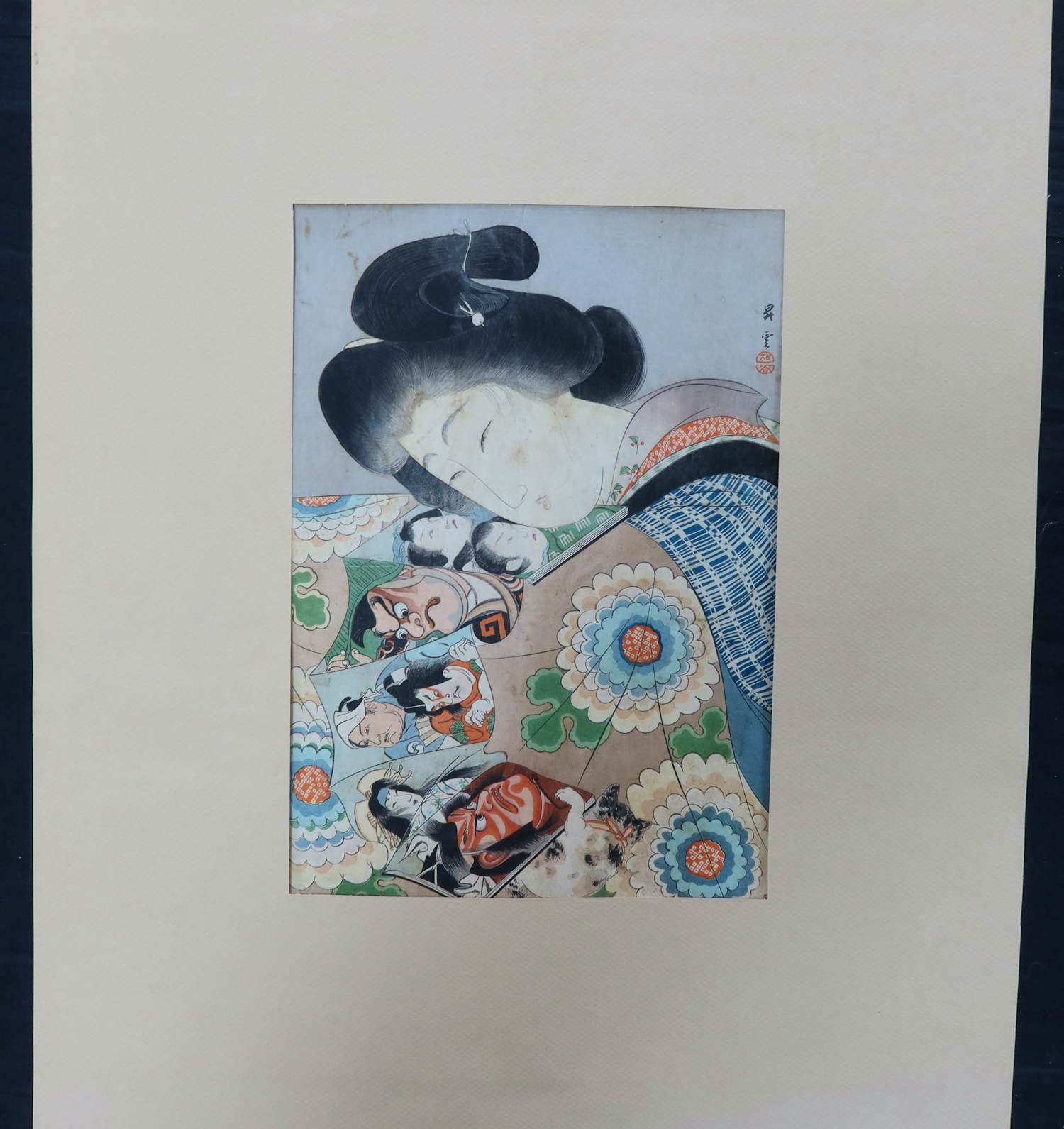 Yamamoto Shoun - Houtdruk - Japanse dame verkocht voor € 50!
