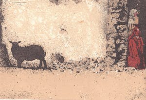 Simon Koene - Grieks schaap met vrouw in deuropening kopen? Bied vanaf 25!