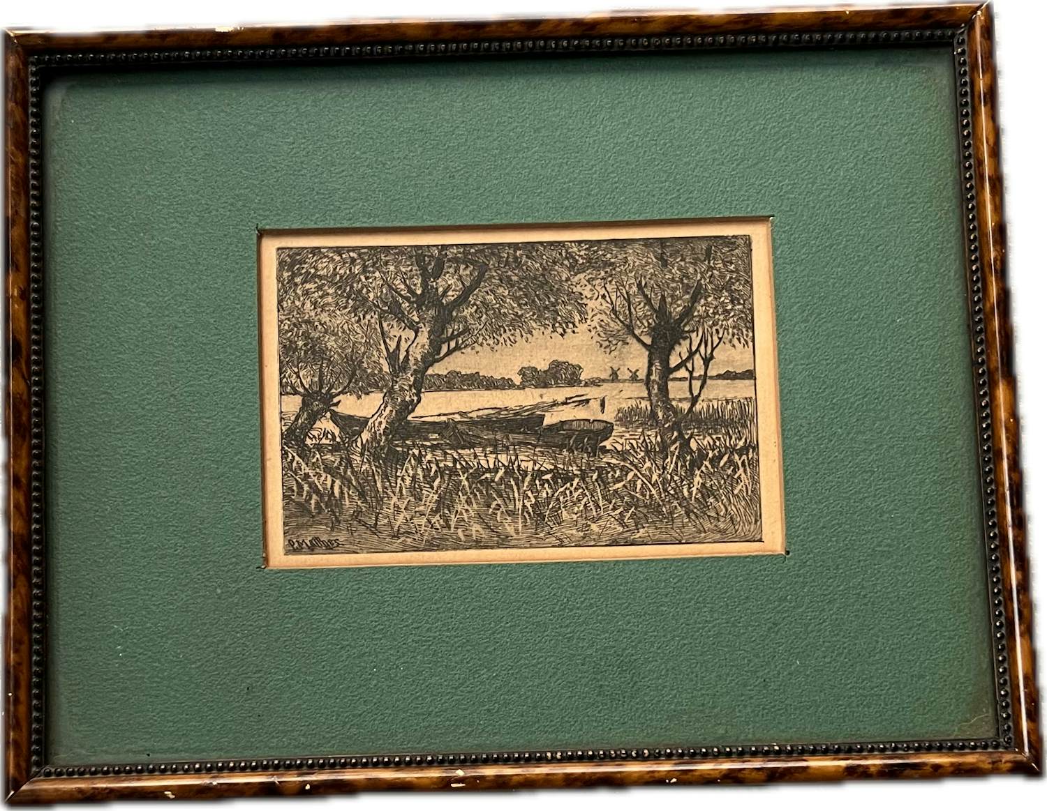 Oskar Paul Matthes - Zicht op de plas met molens kopen? Bied vanaf 45!