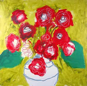 Rachid Ben Ali - Acryl op doek, Zonder titel (Groot) verkocht voor € 250!