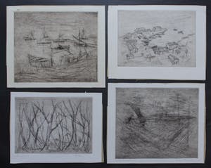 Niet of onleesbaar gesigneerd - 4 etsen - Italiaanse School kopen? Bied vanaf 1!