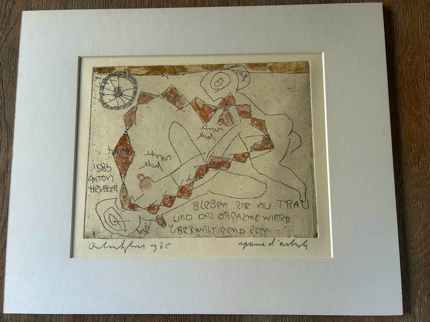 Anton Heyboer - Twee vrouwen ets ingekleurd 1985 verkocht voor € 165!