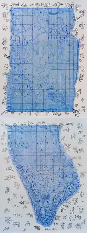 Alan Sonfist - Manhattan, offset litho (tweeluik) verkauft für € 75!