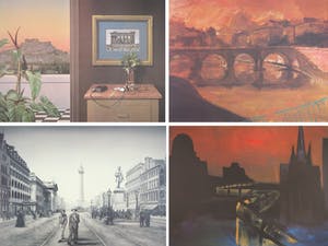 Niet of onleesbaar gesigneerd - Lot van vier offets, Diverse voorstellingen kopen? Bied vanaf 1!