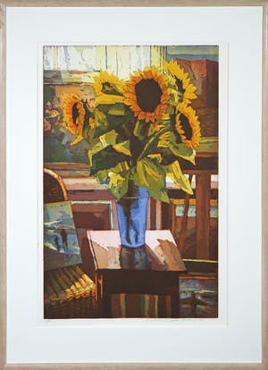 Marcel Schellekens - Kleurenets, Z.T. (zonnebloemen) - Ingelijst kopen? Bied vanaf 100!