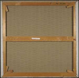 M. van Rooy - Olieverf op doek, Geometrische voorstelling in wit/lichtblauw (Groot) kopen? Bied vanaf 150!