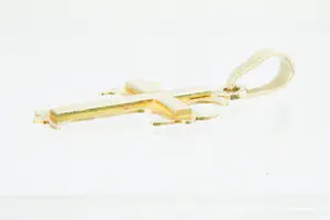 25 - Bijzondere 14 karaats - geel-gouden kruis hanger -Franse lelie motief kopen? Bied vanaf 180!