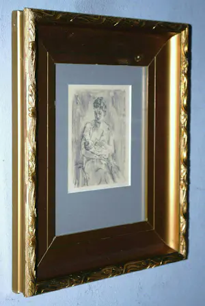 Jan Sluijters - 'moeder met kind' 1950 (hoogdruk, ingelijst)-vermeld in bijgeleverd boek kopen? Bied vanaf 225!