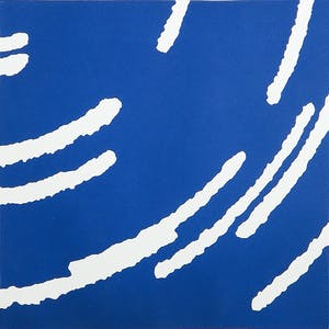 Ton van Summeren - Houtsnede, Abstract Blauw kopen? Bied vanaf 1!