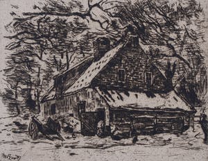 Willem de Zwart - Ets, Z.T. Huis in bos kopen? Bied vanaf 20!