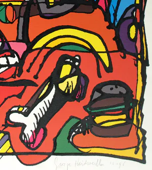 George Heidweiller - Zeefdruk op geschept papier , Twisted Reminder – 1996 - 'Pop-Art' kopen? Bied vanaf 40!