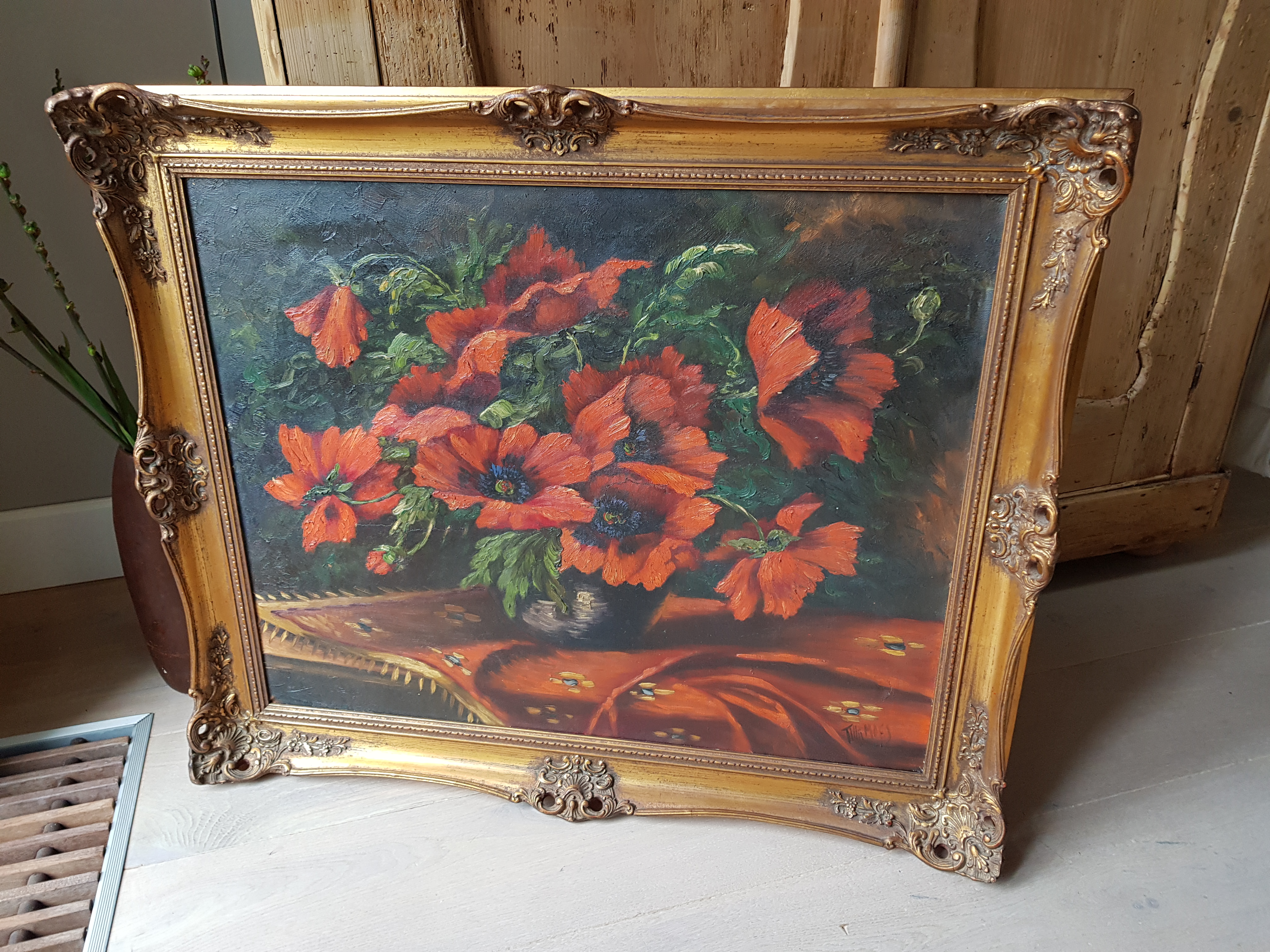 Tilly Moes - olie op doek - bloemstilleven, gesingeerd kopen? Bied vanaf 1!