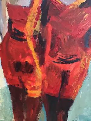 Niet of onleesbaar gesigneerd - Poseren in rood. kopen? Bied vanaf 1!