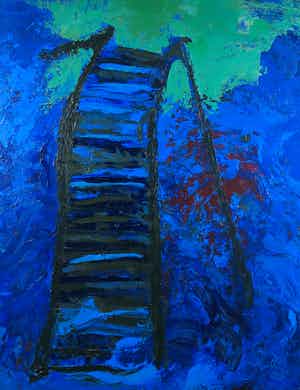 Franscz Witte - Acryl op doek, Zonder titel (Groot) verkocht voor € 1!