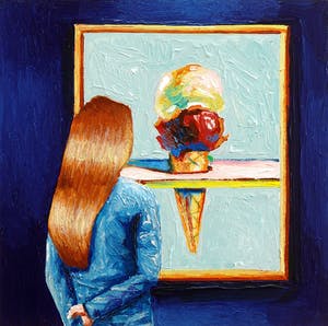 Gerard Boersma - Ice Cream (Vrouw kijkend naar een schilderij van Wayne Thiebaud) kopen? Bied vanaf 75!