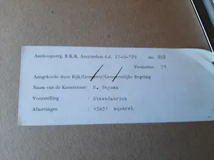 Marius Heijnes - Aquarel, Steenfabriek. kopen? Bied vanaf 40!