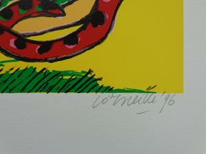 Corneille - ROZE KAT / KLEURZEEFDRUK / 56x38cm / SIG / 1996 kopen? Bied vanaf 120!