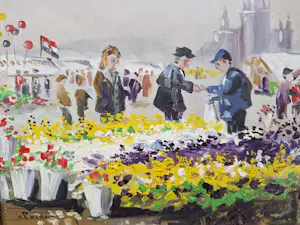 Henk Poeder - Personen op een Bloemenmarkt kopen? Bied vanaf 90!