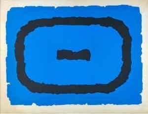 Bram Bogart - zwart op blauw verkocht voor € 160!