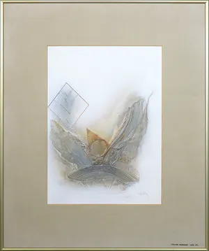 Josi Neuberger - Collage, Abstracte compositie - Ingelijst kopen? Bied vanaf 1!