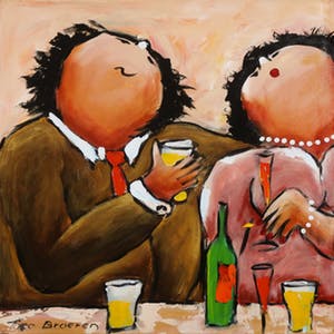 Theo Broeren - Acryl op doek, After the game kopen? Bied vanaf 100!