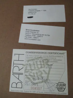 Yke Schotten - Hotsende "Geblodte brigade 1" in fraaie Barth lijst! kopen? Bied vanaf 1!