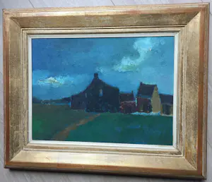 Toon Hermans - Dorp in de nacht, olieverf op doek (zeer mooi ingelijst) kopen? Bied vanaf 1695!