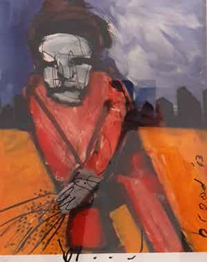 Herman Brood - De Zaaier - gesigneerd - 400 ex. - ingelijst verkocht voor € 1!