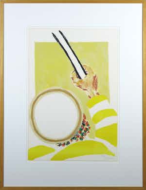 Roger Raveel - Litho, Greep op de leegte van een stok - Ingelijst verkocht voor € 700!