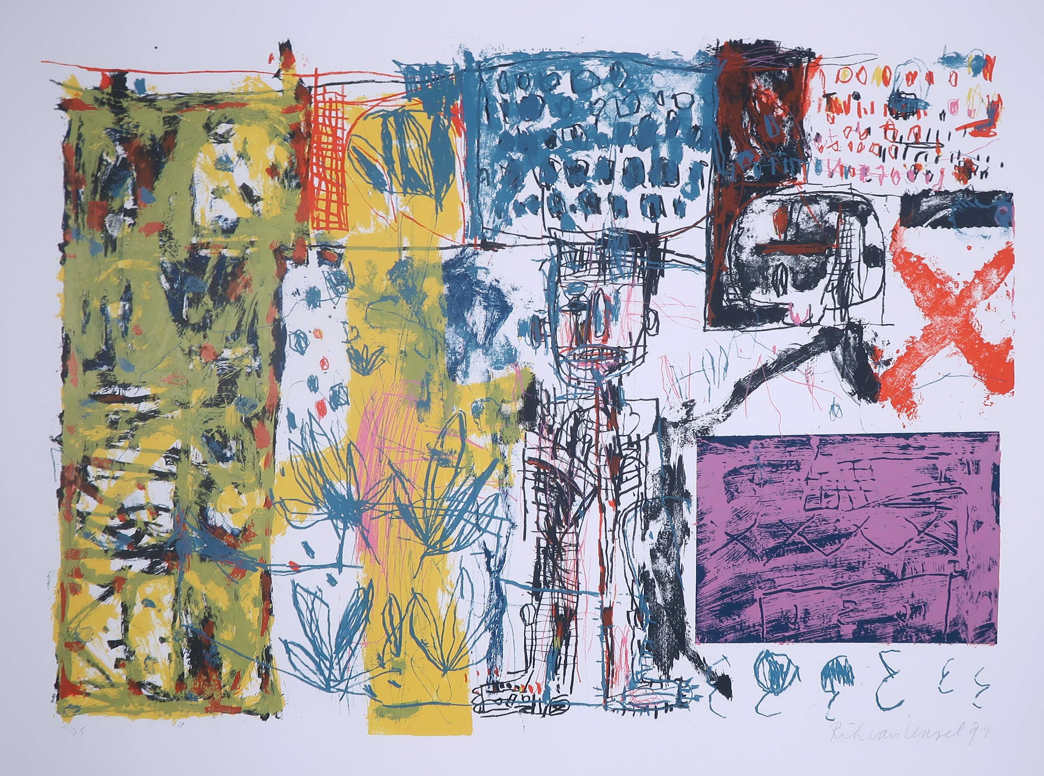 Rik van Iersel - Zeefdruk, Zonder titel verkocht voor € 35!