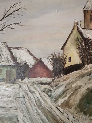 Niet of onleesbaar gesigneerd - Winters dorpszicht kopen? Bied vanaf 1!
