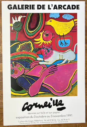 Corneille - Poster Galerie de l'Arcade Werken op doek en papier - 1991 kopen? Bied vanaf 1!