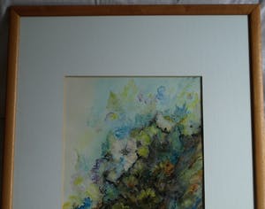 Niet of onleesbaar gesigneerd - Ingelijste aquarel , Bloemstilleven – 1959 kopen? Bied vanaf 1!