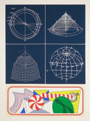 Lucio del Pezzo - Zeefdruk, Zonder titel kopen? Bied vanaf 40!