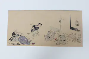 Niet of onleesbaar gesigneerd - Inkttekening ingekleurd kopen? Bied vanaf 1!