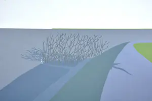 Doris Groeneveld - Westfries landschap met schaduwen - Zeefdruk - Ges. - 55x65 cm - 1978 kopen? Bied vanaf 50!