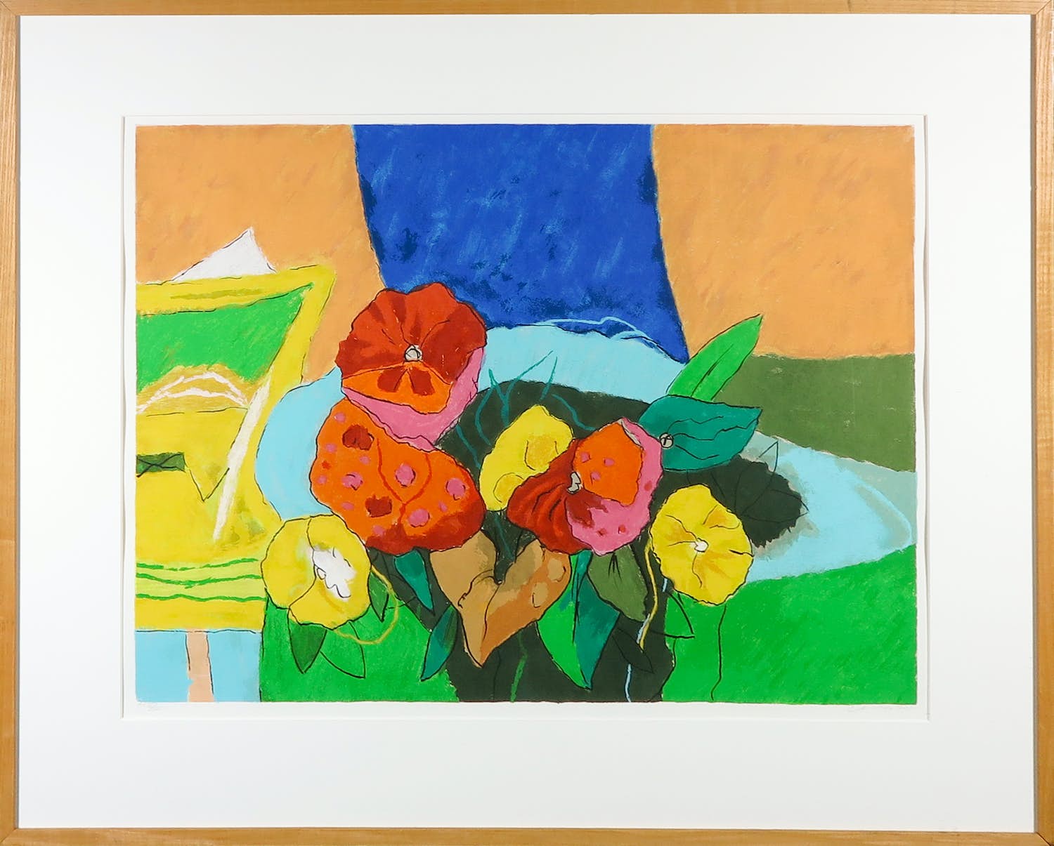 Henk van Vessem - Zeefdruk, Flowers II - Ingelijst (Groot) verkocht voor € 1!