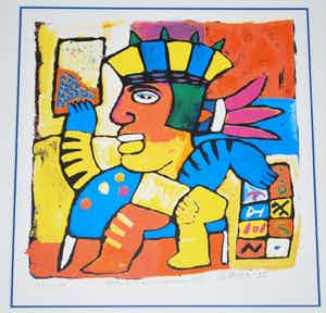 Clemens Briels - Zeefdruk - Ingelijst verkocht voor € 60!