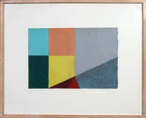 Henri Plaat - Gouache, Zonder titel - Ingelijst verkocht voor € 100!