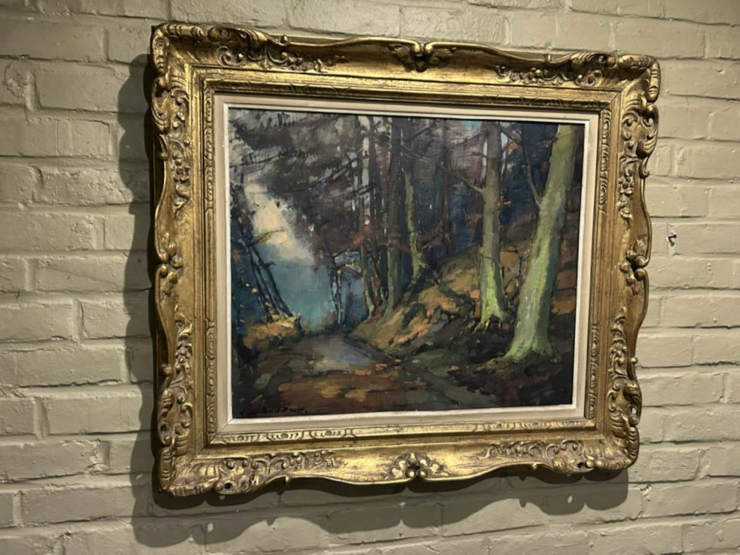 Jacques Douven - Boszicht met prachtige kleuren verkocht voor € 225!