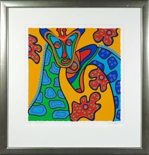 Marianne Naerebout - Zeefdruk, Twiga twiga - Ingelijst kopen? Bied vanaf 50!