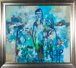 Jelle Hoogstra - Gouache, Zonder titel - Ingelijst verkauft für € 35!