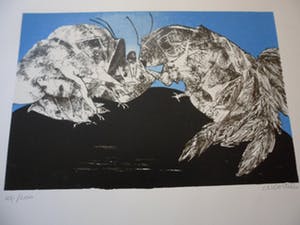 Ans Wortel - Zeefdruk. Titel, Temidden van de overwinnaars van onze dierbare moeder aarde . kopen? Bied vanaf 50!