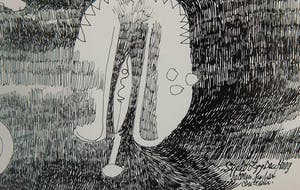 Sijpko Wijk - De boom in het centrum - 1977 - stift op papier - BKR Den Haag kopen? Bied vanaf 20!