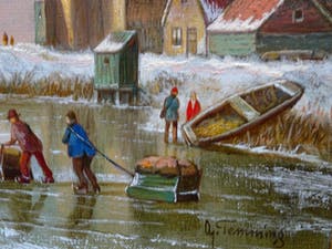 Albert Temming - Winterlandschap in een oude zware lijst. kopen? Bied vanaf 550!